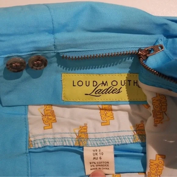 Loudmouth Golf ladies shorts - Powder Blue - Picture 8 of 9